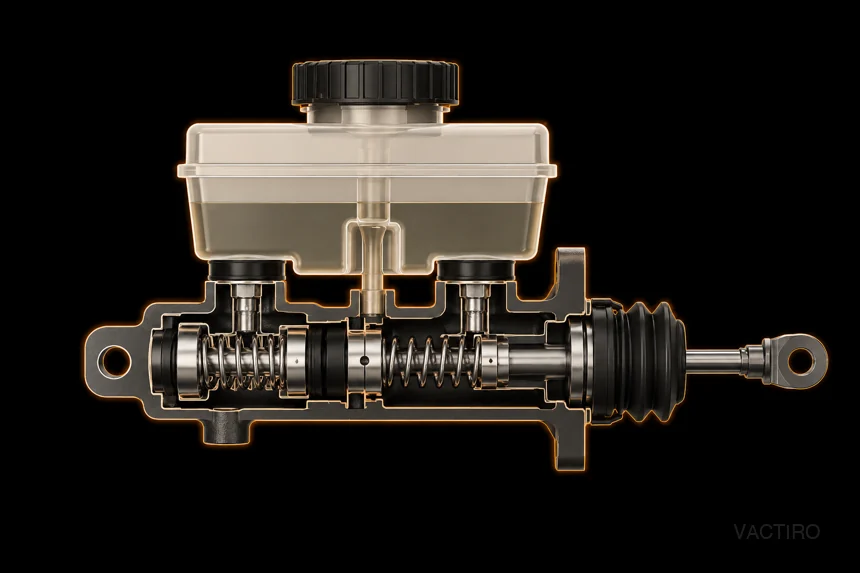 Master cylinder cutaway